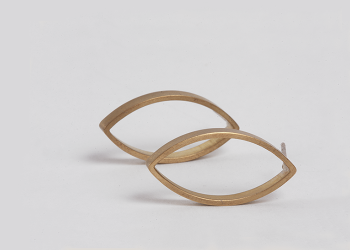 earrings brass geo elipse